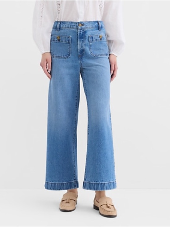LOFT Denim - LOFT Curvy Palmer Wide Leg High-Rise Jeans